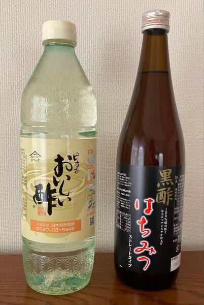 ピュアのおいしい酢、黒酢はちみつ 2本セット