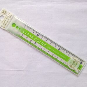 新品未使用 直線 定規 グリーン 15cm