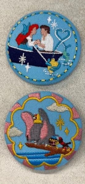 ディズニー 刺繍缶バッジ アリエル リトルマーメイド ダンボ
