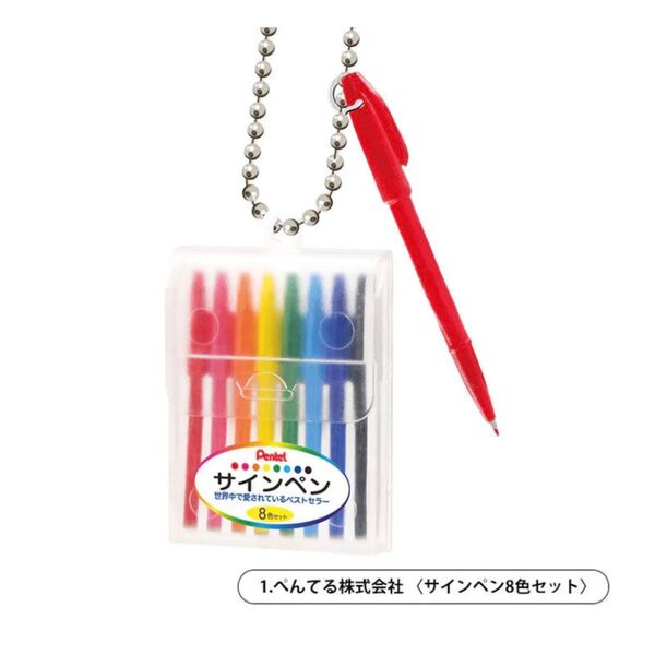 文具 ミニチュアマスコット 第5弾 ぺんてる株式会社〈サインペン8色セット〉 ケンエレファント