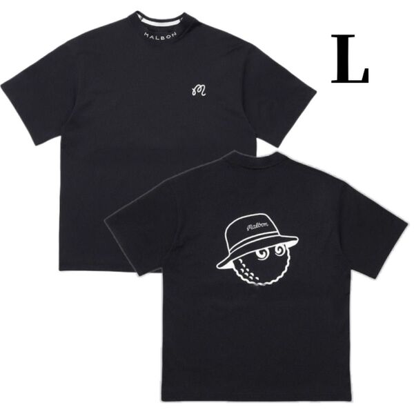 マルボンゴルフ モックネック Tシャツ 半袖 メンズウェア シャツ 半袖 半袖Tシャツ ホワイト トップス 黒色L