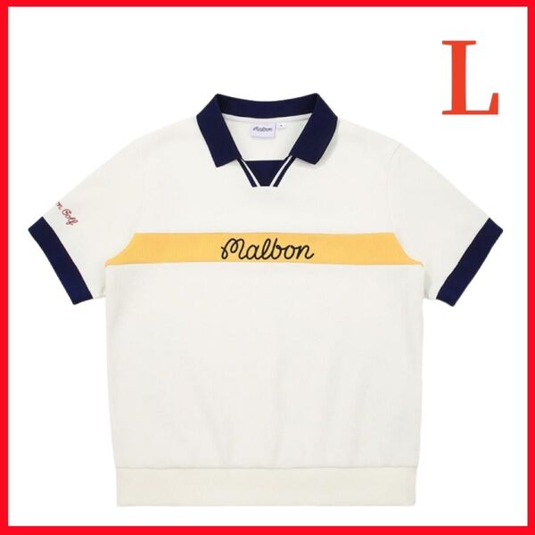 マルボンゴルフ ポロシャツ malbon golf レディース 半袖 シャツ 半袖ポロシャツ malbon golf 白色L