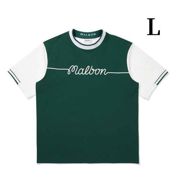 2025年新作 マルボンゴルフ シャツ Malbon Golf メンズ半袖 半袖 Tシャツ メンズウェア 緑色L