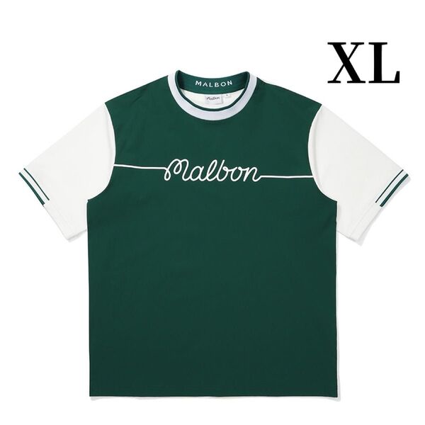 2025年新作 マルボンゴルフ シャツ Malbon Golf メンズ半袖 半袖 Tシャツ メンズウェア 緑色XL
