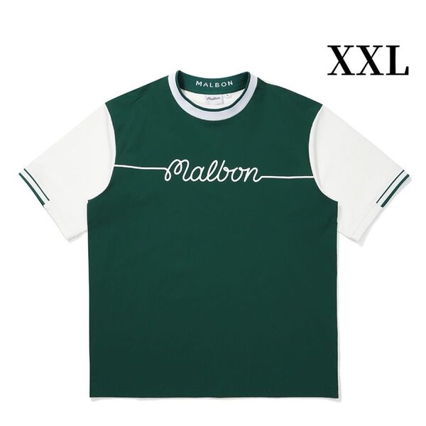 2025年新作 マルボンゴルフ シャツ Malbon Golf メンズ半袖 半袖 Tシャツ メンズウェア 緑色XXL