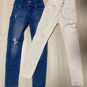 ONE WAY デニム ダメージ加工 パンツ 2本セット