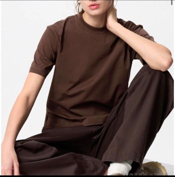 UNIQLO エアリズムコットンオーバーサイズTシャツ5分袖 ユニクロユー