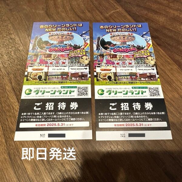 グリーンランド 招待券 入場券 2枚