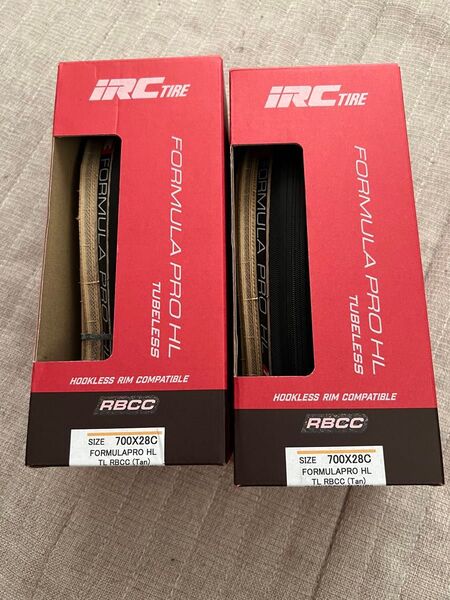 2本セット FORMULA PRO HL TUBELESS RBCC 28C TAN IRC フォーミュラ プロ フックレスリム