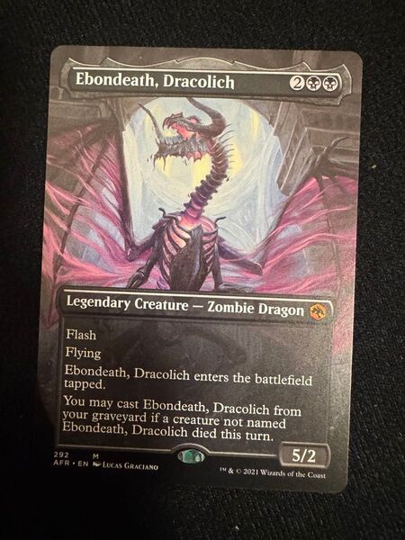 MTG ■黒/英語版《ドラコリッチ,エボンデス/Ebondeath, Dracolich》★拡張アート★フォーゴトン・レルム探訪