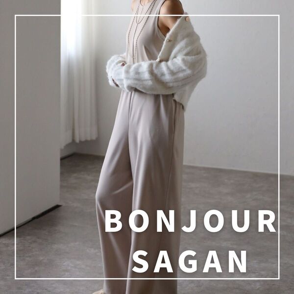 "新品・タグ付"ツイルルーズシルエットオールインワン/BONJOUR SAGAN