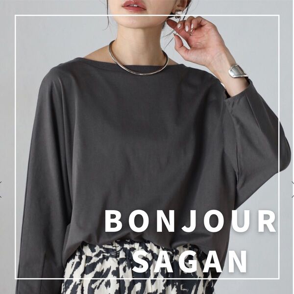 "新品・タグ付"シルケット風ドルマンスリーブプルオーバー/BONJOUR SAGAN