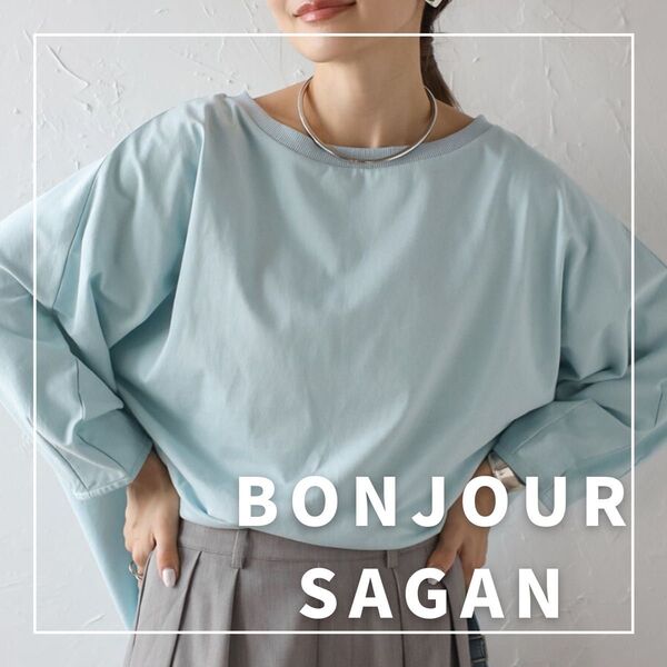 "新品・タグ付"シルケット風ドルマンスリーブプルオーバー/BONJOUR SAGAN