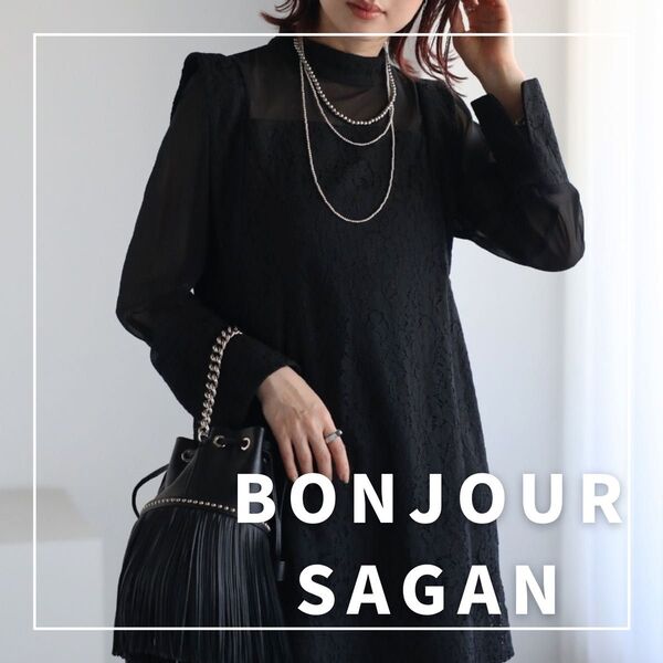 "新品・タグ付"レースデコルテシアーブラウス/BONJOUR SAGAN