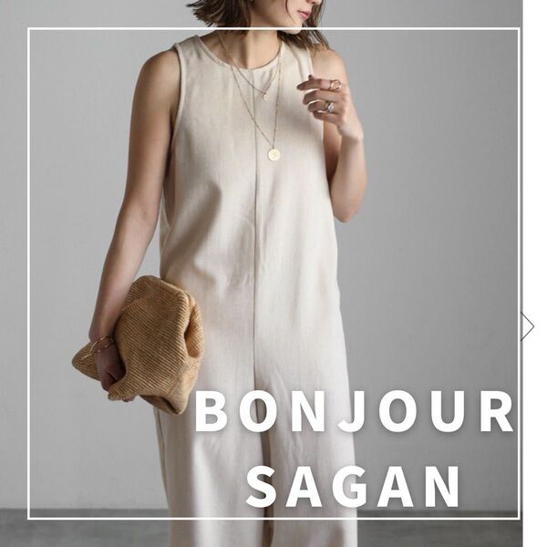 "新品・タグ付"ヘリンボーンAラインオールインワン/BONJOUR SAGAN