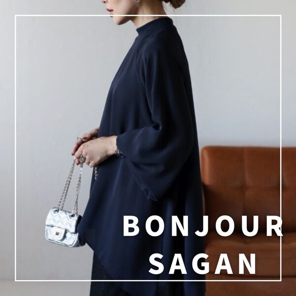 "新品・タグ付"オーバードレープブラウス/BONJOUR SAGAN