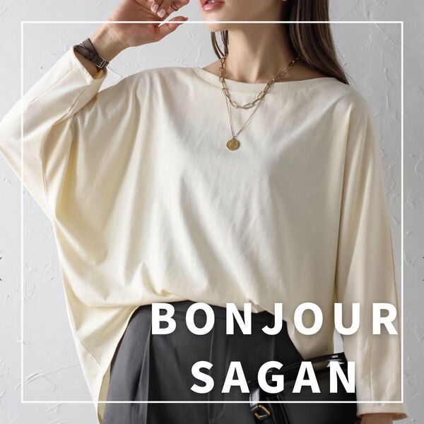 "新品・タグ付"シルケット風ドルマンスリーブプルオーバー/BONJOUR SAGAN