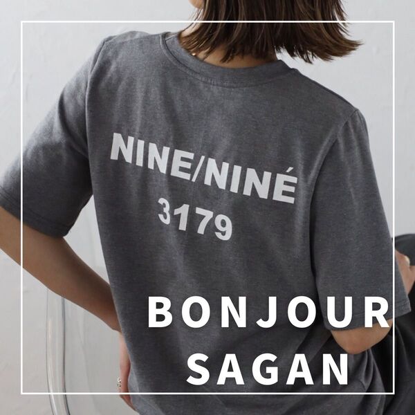 "新品・タグ付"バックナンバープリントT/BONJOUR SAGAN