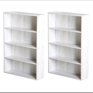 【新品】カラーボックス本棚 リビング収納 アッシュホワイト 幅60cm 2個セット 白系 木目調 収納 本棚 CDラックコミック