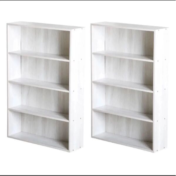 【新品】カラーボックス本棚 リビング収納 アッシュホワイト 幅60cm 2個セット 白系 木目調 収納 本棚 CDラックコミック