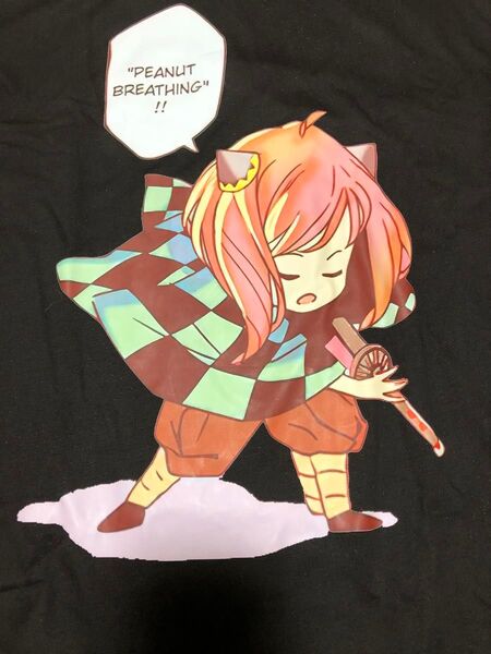 パロディt シャツ 鬼滅の刃 スパイファミリー アーニャ 4XL Tシャツ アニメ 黒