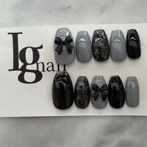 リボンネイルチップ ガーリーネイル 成人式ネイルチップ ネイル ネイルチップ