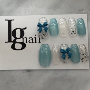リボンネイルチップ ニュアンスネイル 成人式ネイルチップ ネイル ネイルチップ ジェルネイルチップ