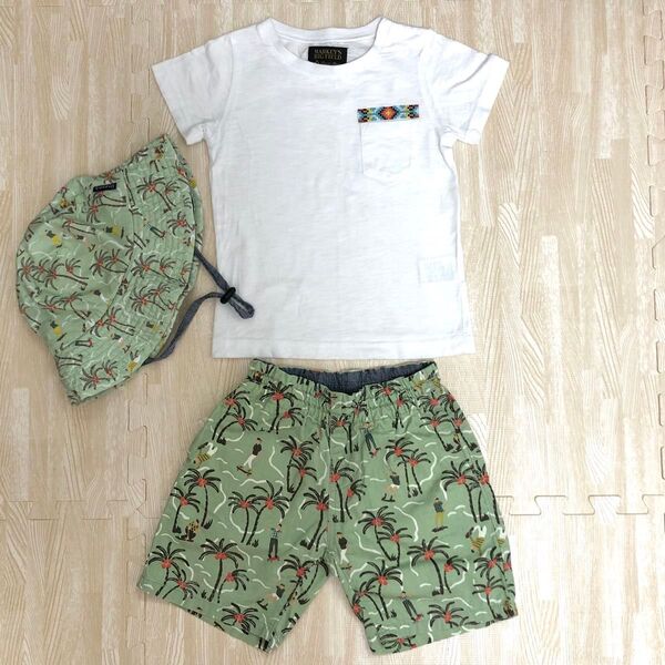 ハット&Tシャツ&ハーフパンツ 3点セット 上下セット ハーフパンツ Tシャツ 男の子用 子供服 マーキーズ