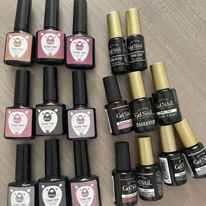 ジェルネイル ポリッシュ 計18本セット ネイル トップコート ベースコート ネイルライナー セリア