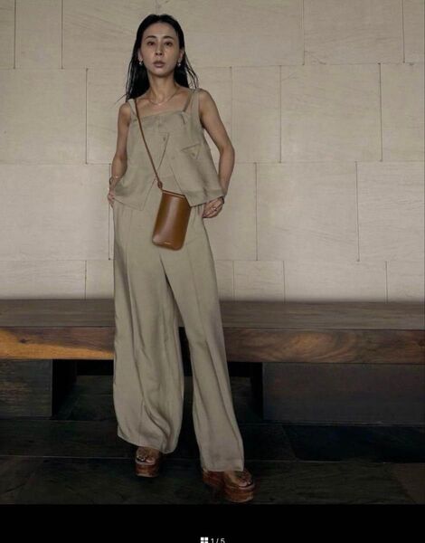 Ameri VEST SET BARE TOP ROMPERS ロンパース オーバーオール ワイドパンツ