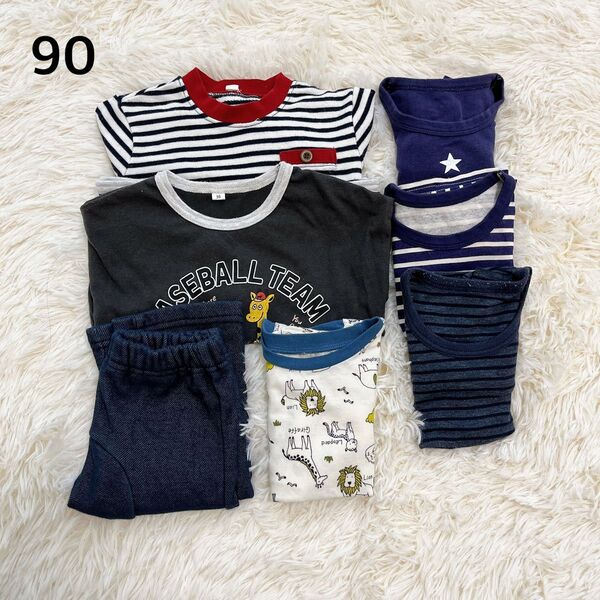 男の子まとめ売り 服 ロンT ズボン 肌着 90㎝ 長袖 子供服 男の子 キッズ