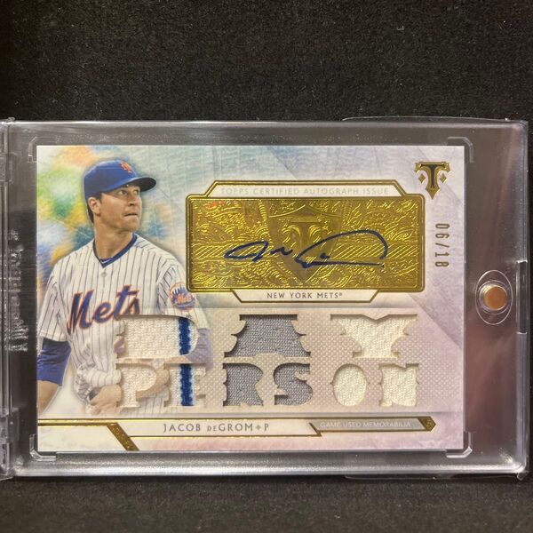 Topps 18枚限定 Jacob deGrom autograph デグロム 直筆サインカード 試合着用メモラビリア