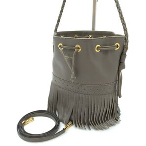 【美品・高級】J&M DAVIDSON カーニバル レザー フリンジ 巾着型