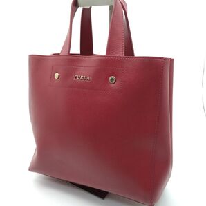 【美品】FURLA フルラ レザー ハンドバッグ トート レディース レッド