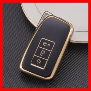 レクサス LEXUS スマートキーケース TPU キーカバー RX/IS/LX/NX/RC/GS ブラック×ゴールド