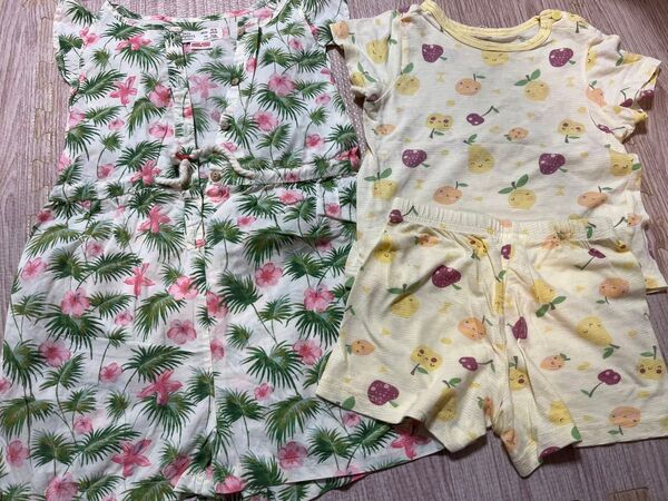 ベビー服 90センチ前後美品と (夏パジャマ 部屋着 薄生地黄色おまけ)