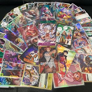 【77枚】ワンピースカード/ルフィ ゾロ サンジ ナミキッド ロー うるティ シャンクス ペローナ コビー ニカ 大量 まとめ