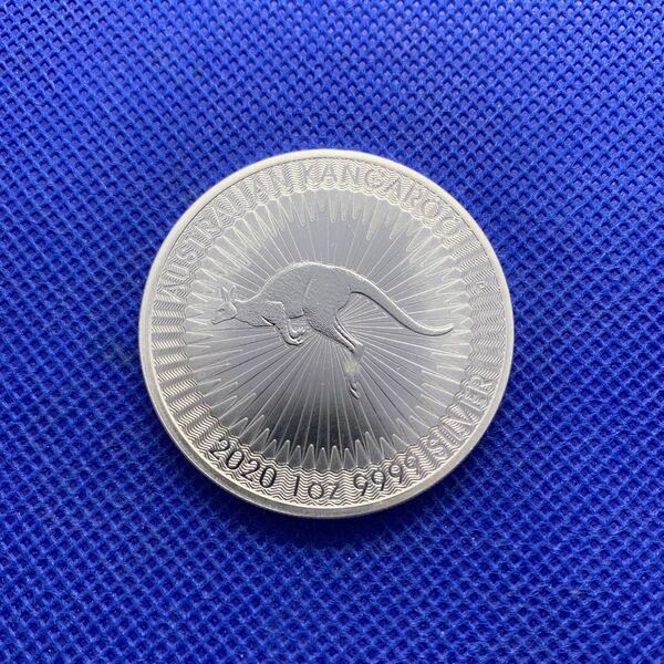 2020年オーストラリア カンガルー銀貨 1オンス(31.1g) FINFSILVER9999本物!コインカプセル付き!