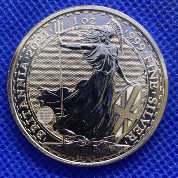 2021年ブリタニア銀貨 1オンス(31.1g) FINE SILVER999本物!コインカプセル付き!