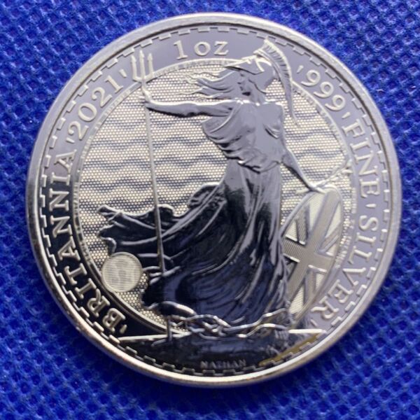 2021年ブリタニア銀貨 1オンス(31.1g) キズ有り! FINE SILVER999本物!コインカプセル付き!