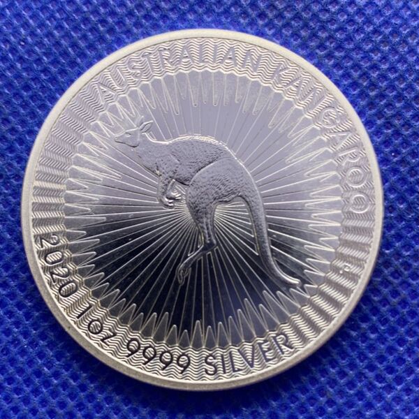 2020年オーストラリア カンガルー銀貨 1オンス(31.1g) FINFSILVER9999本物!コインカプセル付き!