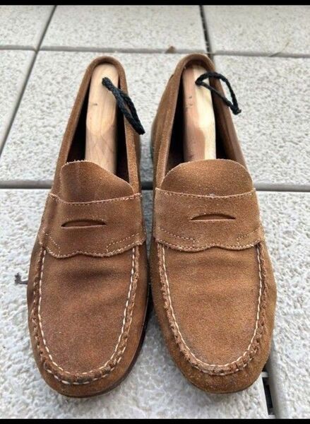 G.H.BASS BROWNNUBUCK サイズ: US8.5 スエード ローファー 靴 シューズ ベージュ ブラウン レザー