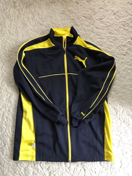 PUMA ジャージ ジャケット 上着 濃紺×イエロー