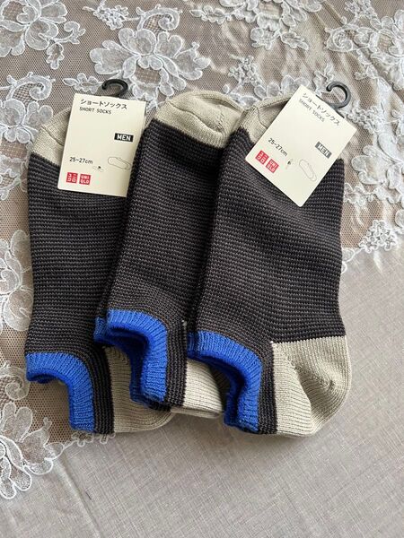 ユニクロ UNIQLO メンズ ショートソックス 25-27cm