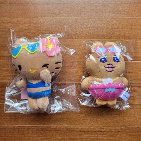 ぬいぐるみチャーム おぱんちゅうさぎ ハローキティ 日焼け 計2点セット 限定商品