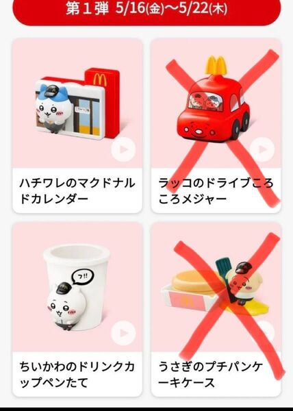 2点セット★ちいかわ ハッピーセット マクドナルド マック