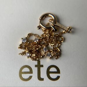 ete エテ 5Pダイヤモンド シンプルデザイン イエローゴールド ブレスレット k18