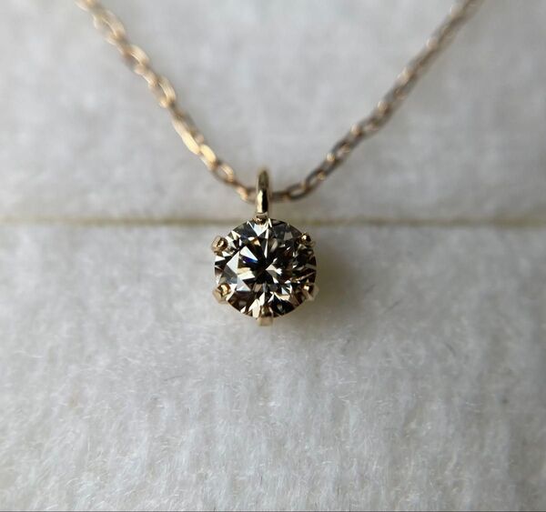 0.15ct ダイヤモンド 1P プチペンダント イエローゴールド ネックレス k10