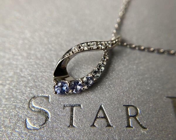 STAR JEWELRY スタージュエリー ダイヤモンド タンザナイト グラデーション プラチナ ネックレス PT950
