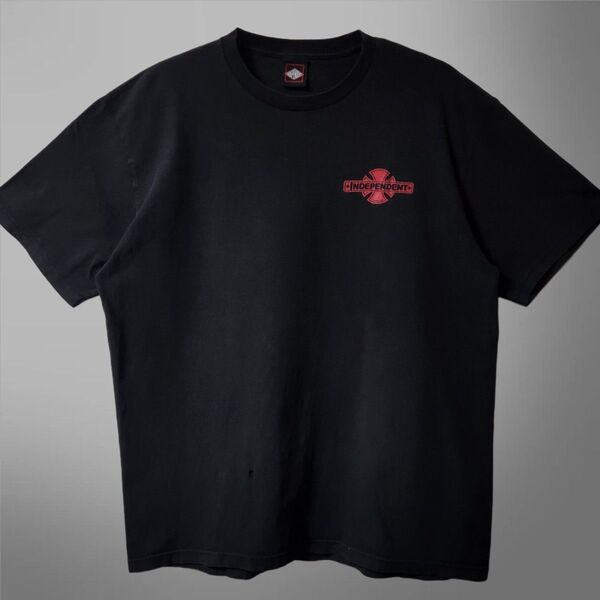 INDEPENDENT インディペンデント アイアンクロス Tシャツ 黒 ブラック 半袖 XL相当
